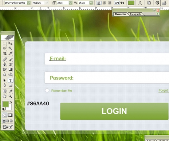 Glossy Grass Login Panel